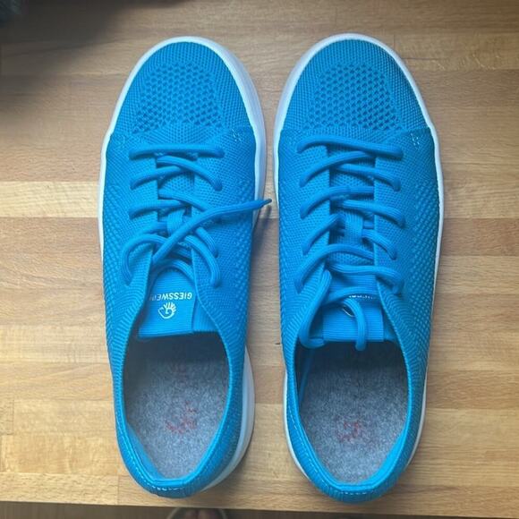 Giesswein Women’s US 6-7 Size 37 | Wool Washable Sneakers Blue/Teal Wool Insoles - Picture 2 of 9